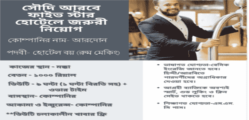 সৌদিআরবে জরুরী নতুন কম্পানি ভিসা নিয়োগ